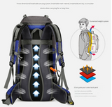 Orange Nylon Hiking Backpack - Multifunctional Outdoor Sports Bag