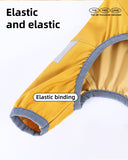 M Purple And Gray Trim Waterproof Four-Legged Dog Raincoat with Leash Hole for Small Breeds