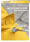 XL Purple And Gray Trim Waterproof Four-Legged Dog Raincoat with Leash Hole for Small Breeds