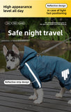 XL Purple And Gray Trim Waterproof Four-Legged Dog Raincoat with Leash Hole for Small Breeds