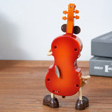 Dancing Musical Instrument Figurines - Wind-Up Guitar & Cello Toys with Moving Parts(Guitar)