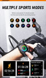 Smartwatch with Flashlight, Compass & Wireless Calling - Health & Fitness Tracker(Silver case with silver steel + black silicone)