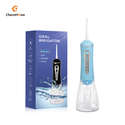 CharmHome Portable Oral Irrigator - 3 Modes, 140 PSI, IPX7 Waterproof(Blue)