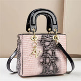 Chic Embossed Pattern Top Handle Bag - PU Leather Satchel with Detachable Shoulder Strap(pink)