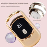 Rechargeable Electric Heated Eyelash Curler - 55C Constant Temperature, LED Display, Gentle Curling(pink)