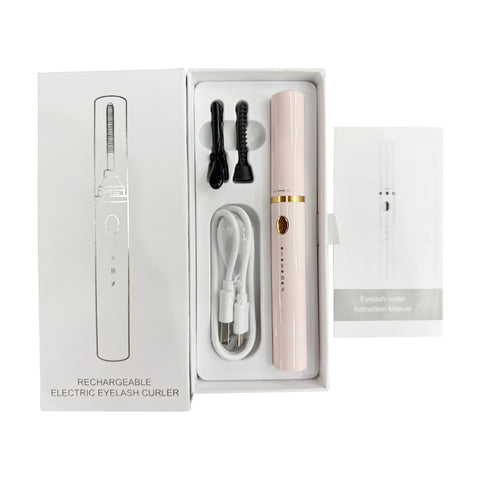 Rechargeable Heated Eyelash Curler Wand - 3 Temperature Gears, Type-C Charging, All-Day Curl(pink)
