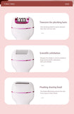 3-in-1 Ladies Electric Epilator, Shaver & Callus Remover with LED Display - Rechargeable & Waterproof(Pink)