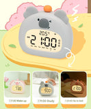Cute Animal Digital Alarm Clock with Night Light, Temperature & Countdown Timer(Pink salamander)