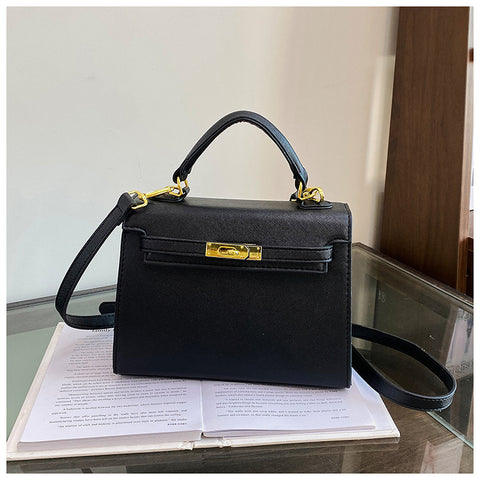Elegant PU Leather Top Handle Satchel Bag - Versatile Crossbody & Shoulder Bag(black)
