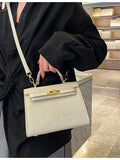 Elegant PU Leather Top Handle Satchel Bag - Versatile Crossbody & Shoulder Bag(white)