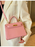 Elegant PU Leather Top Handle Satchel Bag - Versatile Crossbody & Shoulder Bag(white)