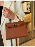 Elegant PU Leather Top Handle Satchel Bag - Versatile Crossbody & Shoulder Bag(pink)