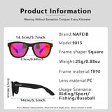 NAFEIB Polarized Sports Sunglasses - Lightweight TR90 Frame, UV400 Protection for Riding & Outdoor Activities(Transparent)