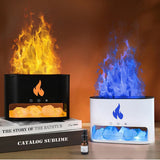 Himalayan Salt Stone Flame Aroma Diffuser & Humidifier - 7 Light Options, Ultrasonic, Auto Shut-Off(white)