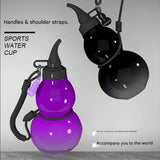 Unique Gourd-Shaped Sports Water Bottle - 800ml Tritan Material, Leakproof with Carry Strap(red)