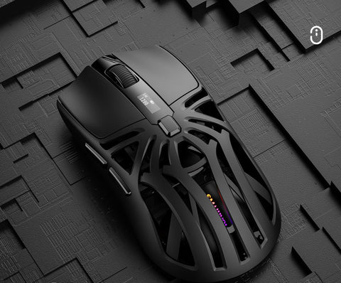 Tri-Mode Wireless Gaming Mouse - 1KHz Polling, 10000 DPI, Digital Display, Lightweight 73g(Black)