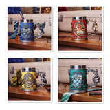 Collectible Fantasy House Crest Tankard Mug - 600ml Stainless Steel Lined Resin Beer Stein(green)