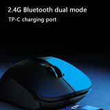 Ergonomic Vertical Wireless Mouse - Dual Mode (2.4G + Bluetooth), RGB Light, Rechargeable 500mAh Battery(Pink)