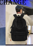 Large Capacity Nylon Backpack - Fits Tablet, A4 Magazines, Umbrella - Multiple Pockets & Adjustable Straps(red)