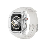 Transparent PC+TPU Sports Watch Strap & Case for Smart Watch - Raised Edge Protection, Wireless Charging Compatible(White and transparent)