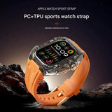 Transparent PC+TPU Sports Watch Strap & Case for Smart Watch - Raised Edge Protection, Wireless Charging Compatible(Yellow transparent black)