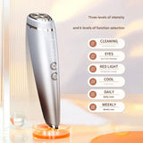 Multi-Function Facial Beauty Device - 6 Modes, 3 Intensity Levels, LED Therapy & Magnetic Charging(red)