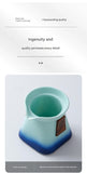 Artisan Ceramic Tea Pot with Built-in Strainer - 280ml, Gradient Finish & Wooden Accents(Blue+green)