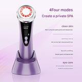 4-in-1 Facial Beauty Device - LED Light Therapy, Warm Lifting, Ion Cleansing & Eye Care(red)