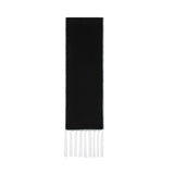 Black Contrast Edge & Tassel Scarf - Chic Autumn/Winter Neckwear (190x30cm)