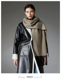 Dark brown Contrast Edge & Tassel Scarf - Chic Autumn/Winter Neckwear (190x30cm)