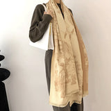 Camel yellow Luxury Soft Printed Pashmina Style Wrap - Large Scarf for Women (185x65cm)
