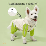 Colorblock (Beige red) Dog Raincoat - Waterproof with Hood and Reflective Strips (Size S)