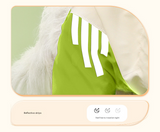 Colorblock (Beige red) Dog Raincoat - Waterproof with Hood and Reflective Strips (Size S)