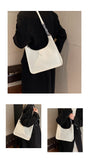 Beige Chic PU Leather Shoulder Bag with Chain Strap & Whipstitch Detail