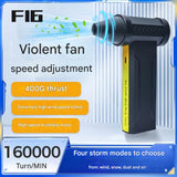 Portable Jet Fan - 200W Powerful Handheld Air Duster & Blower (Wood Grain)
