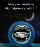 Celestial Ring LED Crystal Ball Lamp - 3D Engraving, Unique Gift (Lily of the Valley)