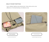 Green Chic Lightweight Nylon Drawstring Tote Bag - Multi-Pocket Casual Shoulder & Crossbody