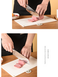 Coloerful 4-Piece Colour-Coded Index Cutting Board Set with Storage Stand - Food-Safe PP, Non-Slip, Easy Clean Kitchen Chopping Boards