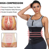 Size L Black Womens Sweat-Enhancing Waist Trainer Belt - Dual Strap Zipper Tummy Control Cincher for Workout & Postpartum Shaping