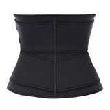 Size L Black Womens Sweat-Enhancing Waist Trainer Belt - Dual Strap Zipper Tummy Control Cincher for Workout & Postpartum Shaping
