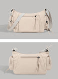 Black Chic Lightweight Multi-Pocket Oxford Crossbody Bag - Waterproof Retro Shoulder Bag for Women