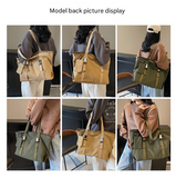 Khaki Women's Large Capacity Nylon Tote Bag - Stylish Casual Shoulder & Crossbody Bag with Detachable Pouch