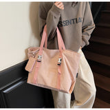 Pink Women's Large Capacity Nylon Tote Bag - Stylish Casual Shoulder & Crossbody Bag with Detachable Pouch