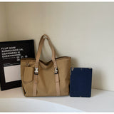 Pink Women's Large Capacity Nylon Tote Bag - Stylish Casual Shoulder & Crossbody Bag with Detachable Pouch