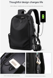 Black Modern Anti-Theft Laptop Backpack with USB Charging Port - Water-Repellent Travel & Business Bag for 15.6 Inch Laptops