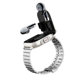Silver Steel Belt 2-in-1 Smartwatch with Built-in Earbuds - 2.01 HD Touchscreen