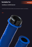 Black Ergonomic Lock-On Bike Grips - Anti-Slip TPR Rubber, Alloy Rings & Plugs for MTB & Commuter Bikes