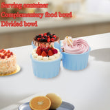 2 Pcs Pink 3-Compartment Silicone Bowl - BPA-Free, Microwave & Air Fryer Safe for Eggs, Baking & Food Storage