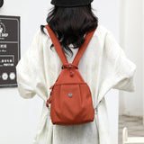 Black Versatile Women's Convertible Mini Backpack & Sling Bag - Stylish Anti-Theft Oxford Cloth Daypack, Fits 9.7in iPad