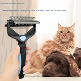 Pink and Black Professional 3-in-1 Pet Grooming Tool - Dematting Rake, Deshedding Comb & Finishing Brush for Dogs & Cats